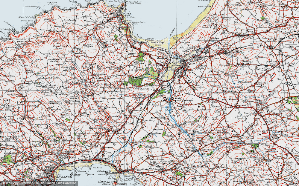 Old Map of Rose-an-Grouse, 1919 in 1919