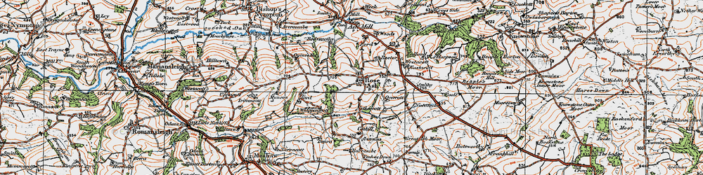Old map of Rose Ash in 1919