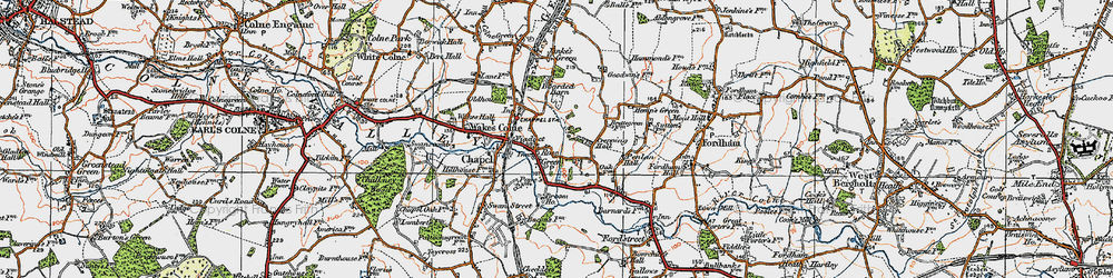 Old map of Rose Green in 1921