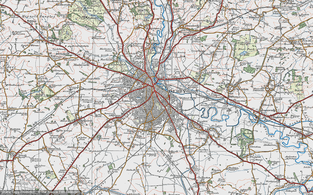 Old Map of Rose Hill, 1921 in 1921