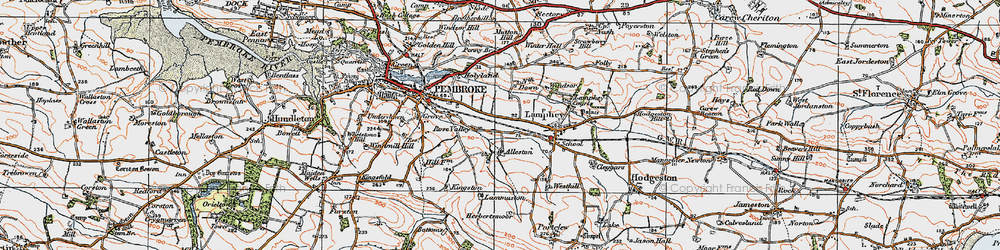 Old map of Alleston in 1922