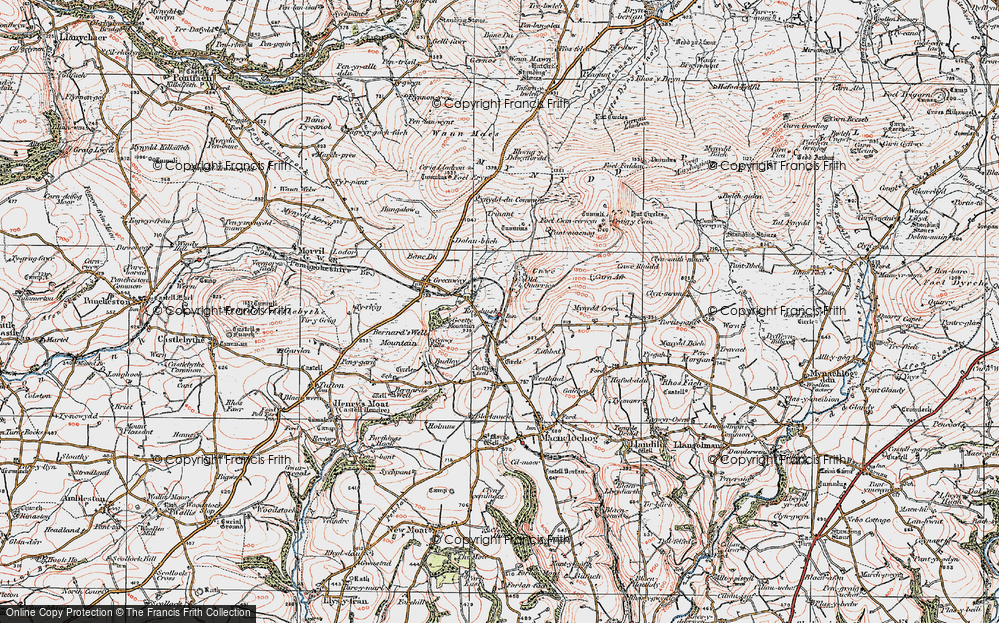 Old Map of Rosebush, 1922 in 1922