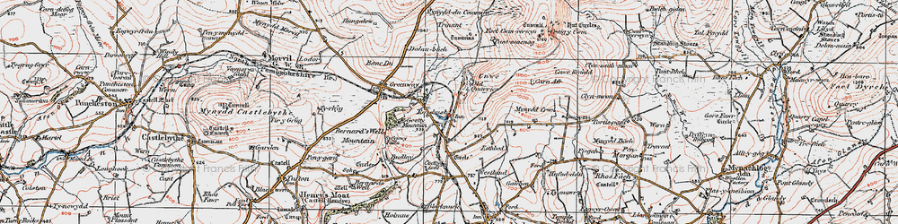 Old map of Rosebush in 1922