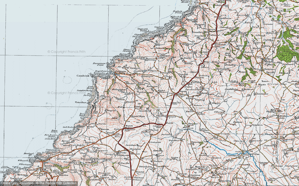 Old Map of Rosecare, 1919 in 1919