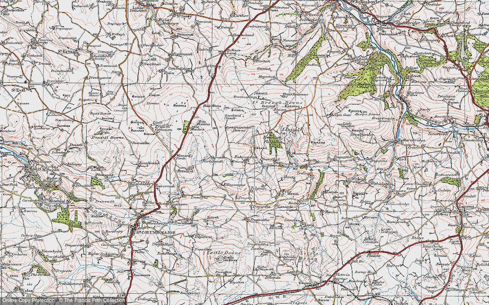 Old Map of Rosenannon, 1919 in 1919