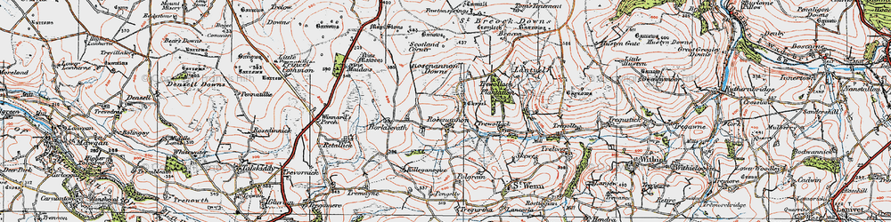 Old map of Rosenannon in 1919