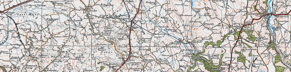 Old map of Rosevean in 1919