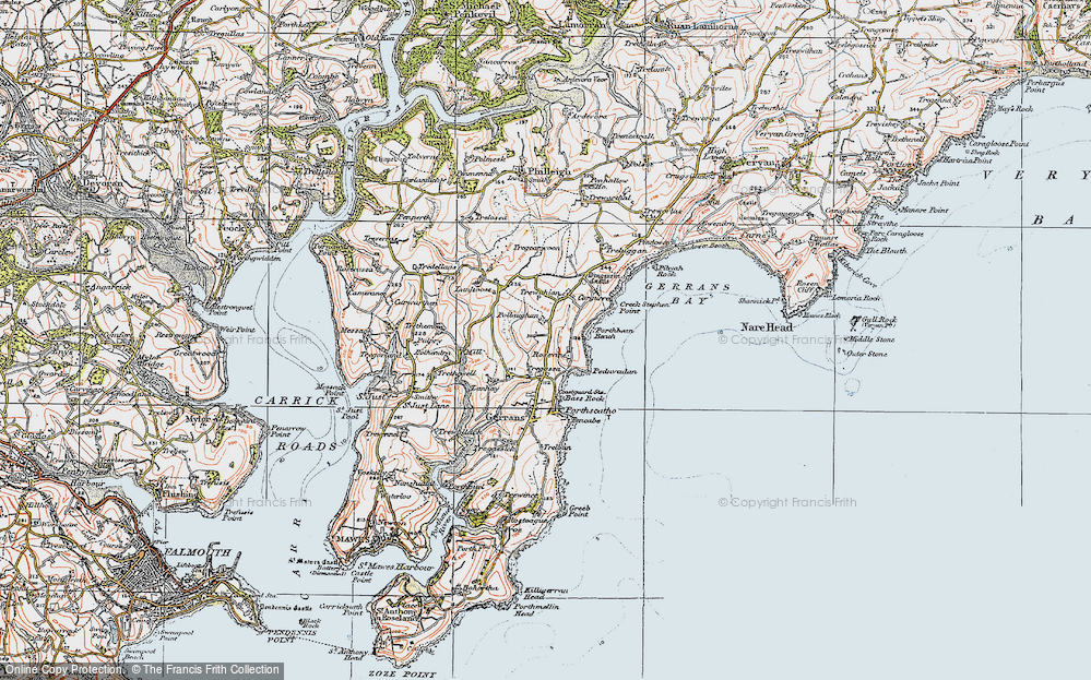 Old Map of Rosevine, 1919 in 1919