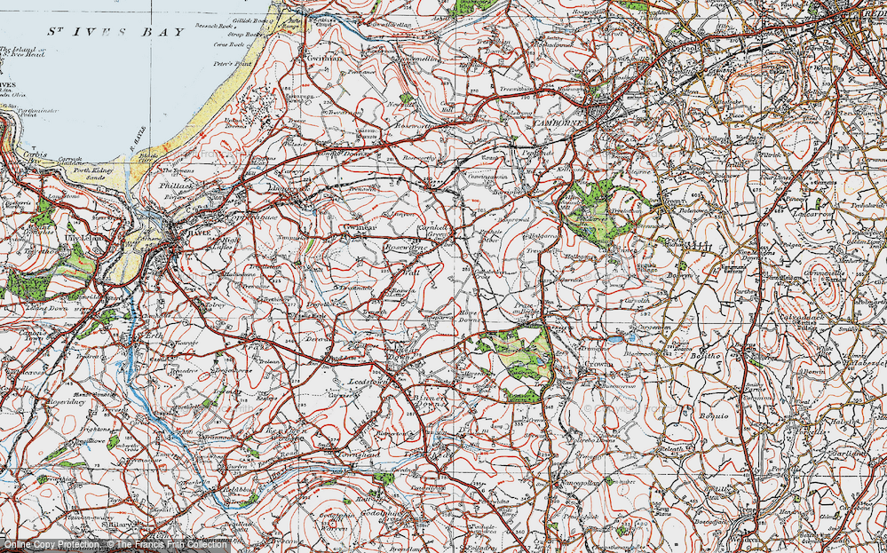 Old Map of Rosewarne, 1919 in 1919