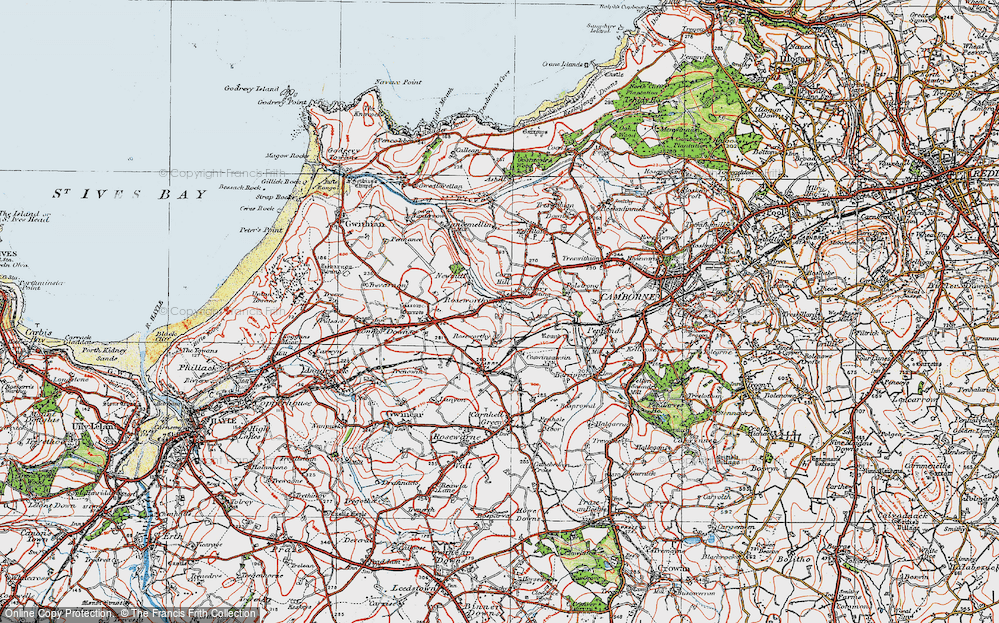 Old Map of Roseworthy, 1919 in 1919