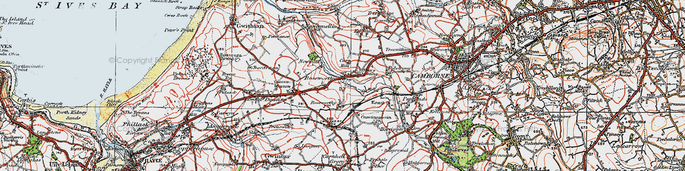 Old map of Roseworthy in 1919