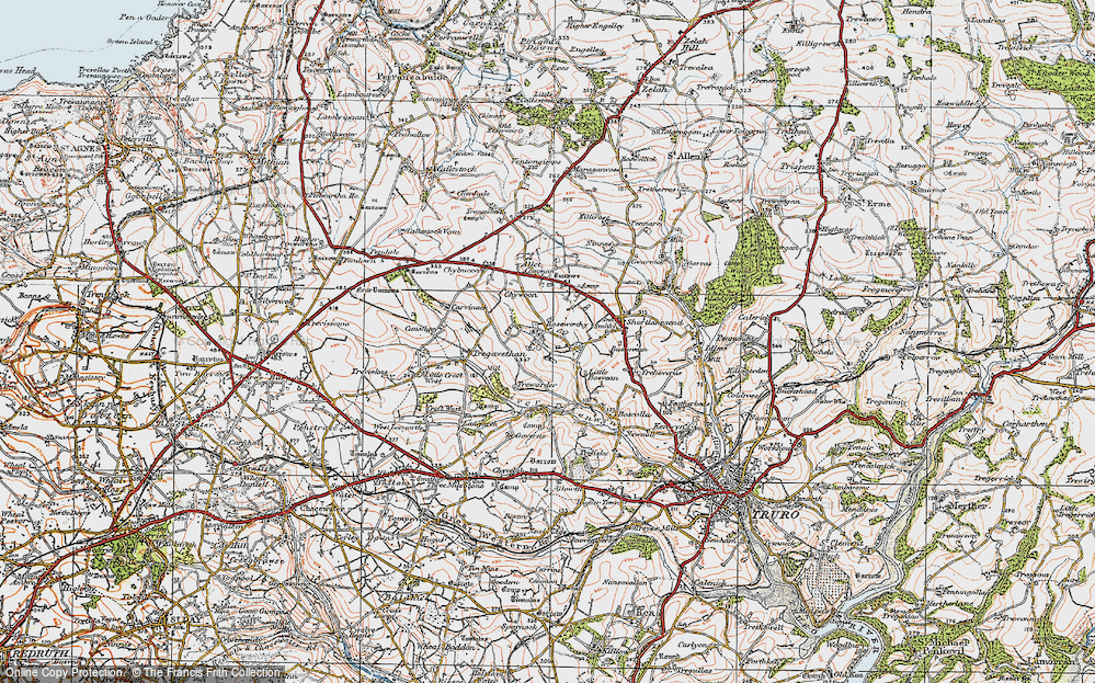 Historic Ordnance Survey Map Of Roseworthy, 1919