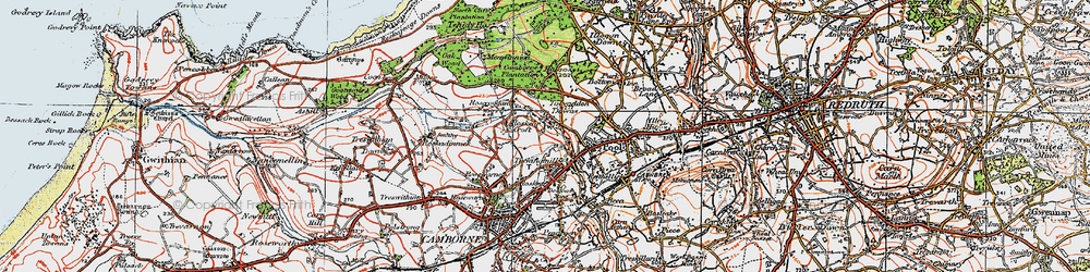 Old map of Roskear Croft in 1919