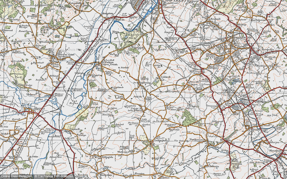 Old Map of Rosliston, 1921 in 1921