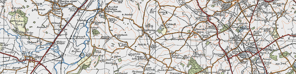 Old map of Rosliston in 1921
