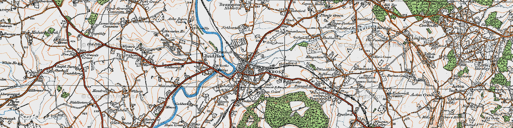 Old map of Ross-on-Wye in 1919