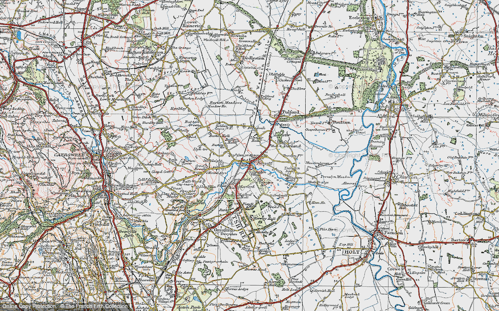 Old Map of Rossett, 1924 in 1924