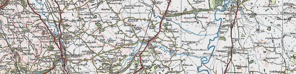Old map of Rossett in 1924