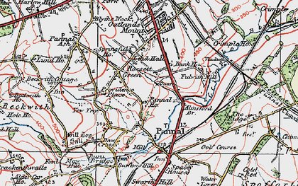 Old map of Rossett Green in 1925