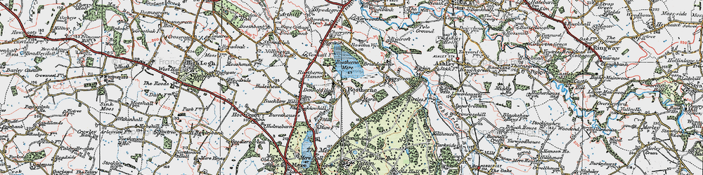 Old map of Rostherne in 1923