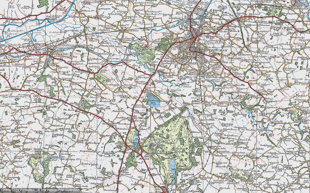 Old Map of Rostherne Mere, 1923 in 1923