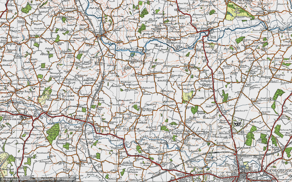 Old Map of Rotchfords, 1921 in 1921