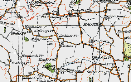Old map of Rotchfords in 1921