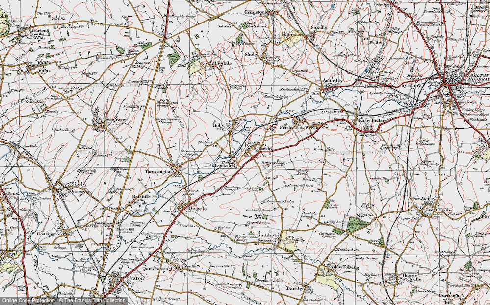 Old Map of Rotherby, 1921 in 1921