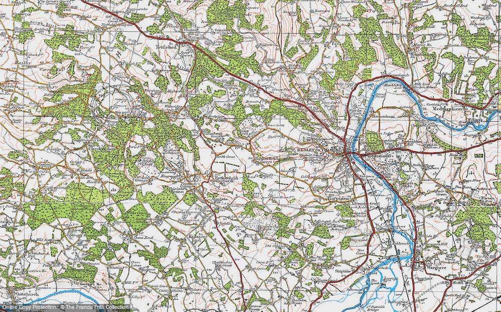Old Map of Rotherfield Greys, 1919 in 1919