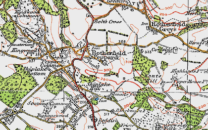 Old map of Rotherfield Peppard in 1919