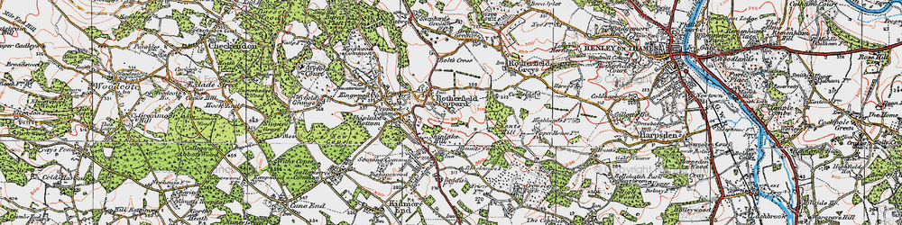 Old map of Rotherfield Peppard in 1919