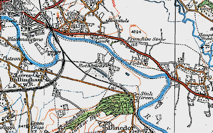 Old map of Rotherwas in 1920