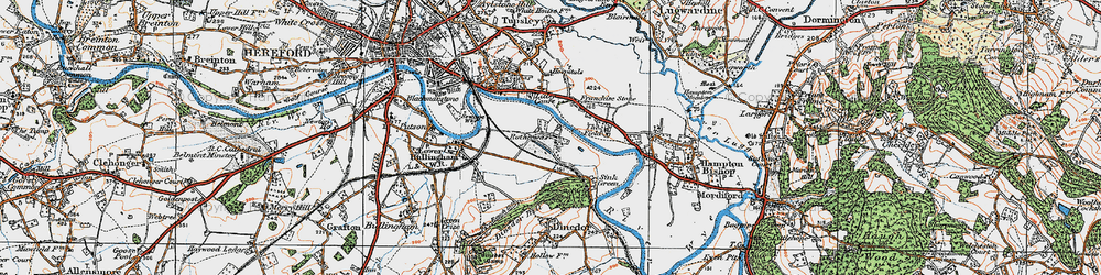 Old map of Rotherwas in 1920