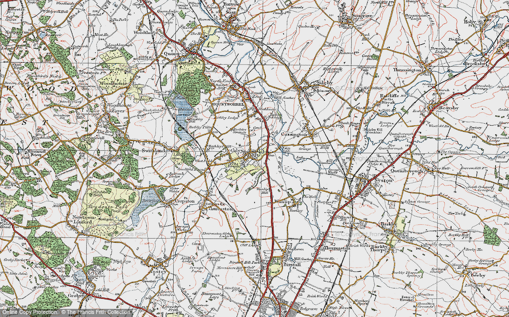 Old Map of Rothley, 1921 in 1921