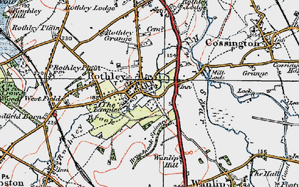 Old map of Rothley in 1921