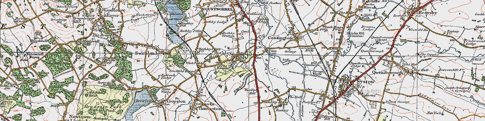 Old map of Rothley in 1921