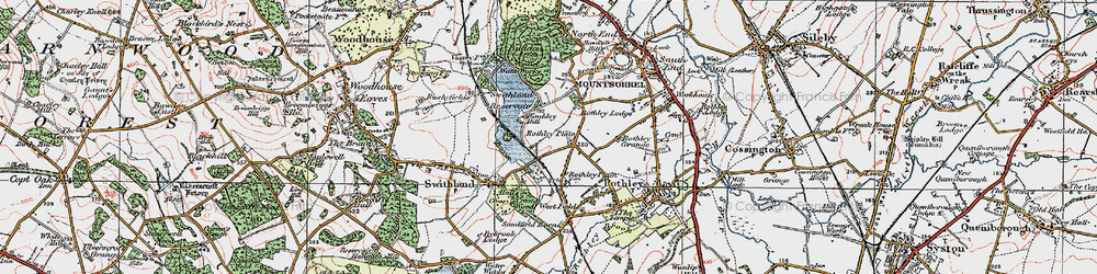 Old map of Rothley Plain in 1921