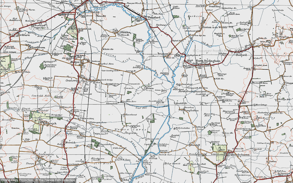 Old Map of Historic Map covering Emmotland in 1924