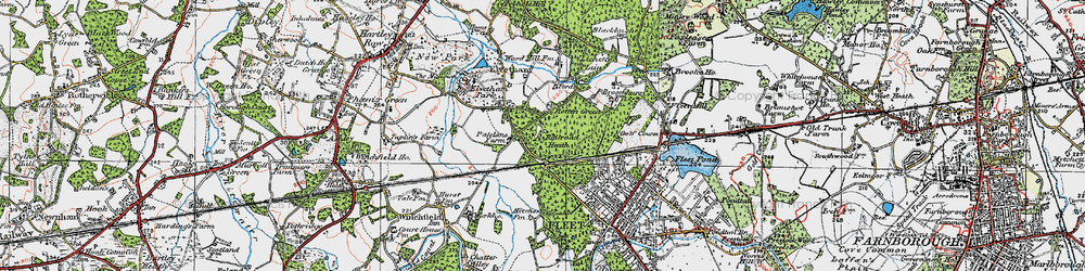 Old map of Rotten Green in 1919