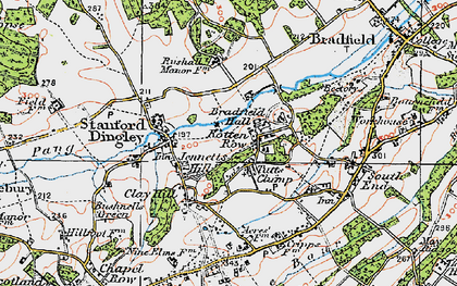 Old map of Bradfield Ho in 1919