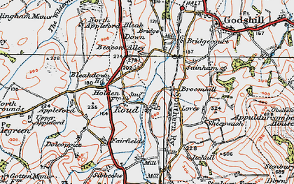 Old map of Roud in 1919