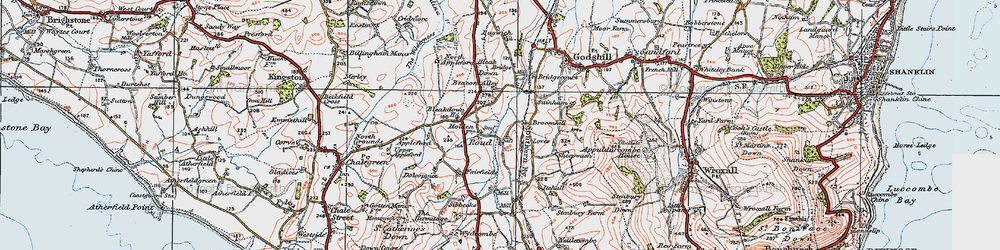 Old map of Bleak Down in 1919