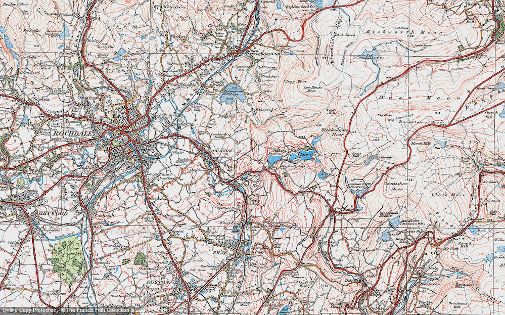 Old Map of Rough Bank, 1924 in 1924