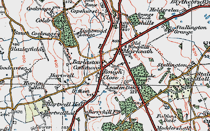 Old map of Rough Close in 1921