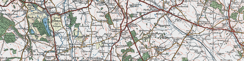 Old map of Rough Close in 1921