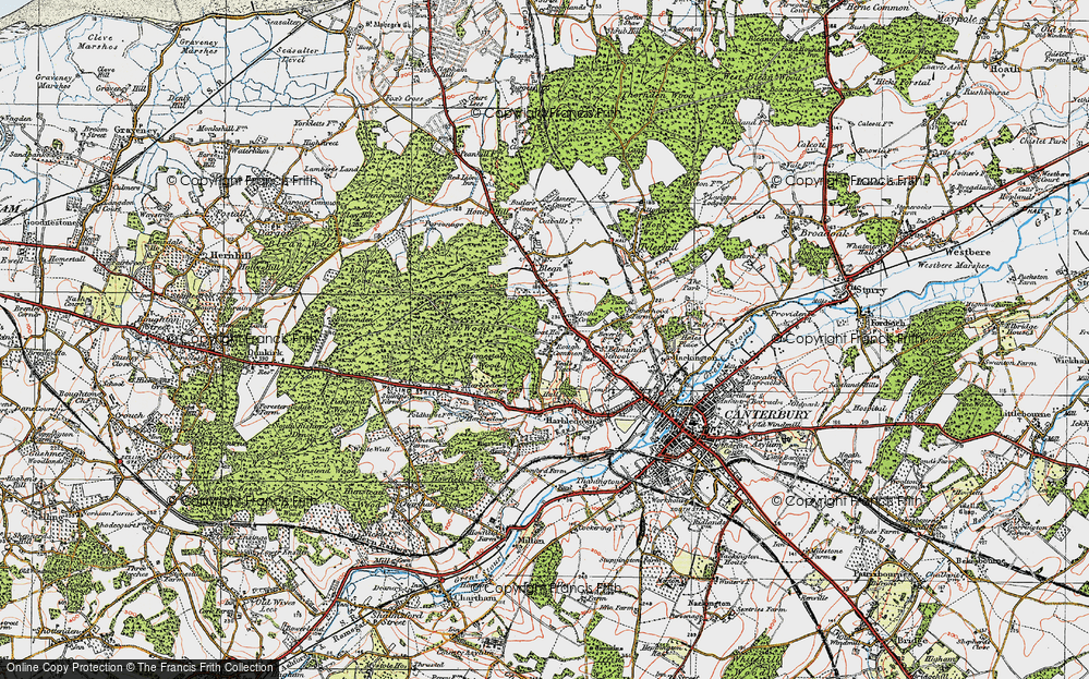 Old Map of Rough Common, 1920 in 1920