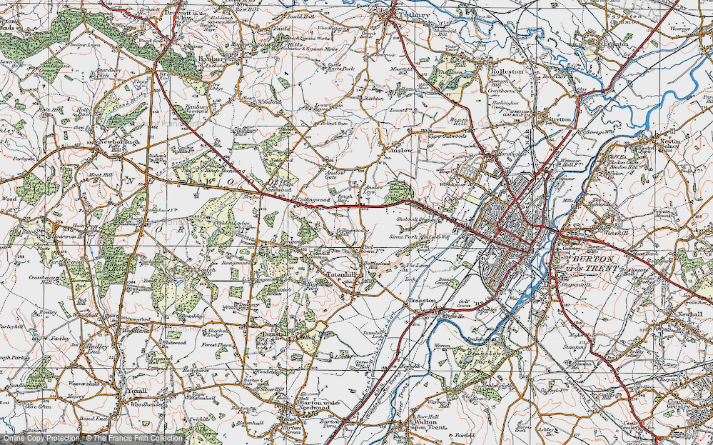 Old Map of Rough Hay, 1921 in 1921