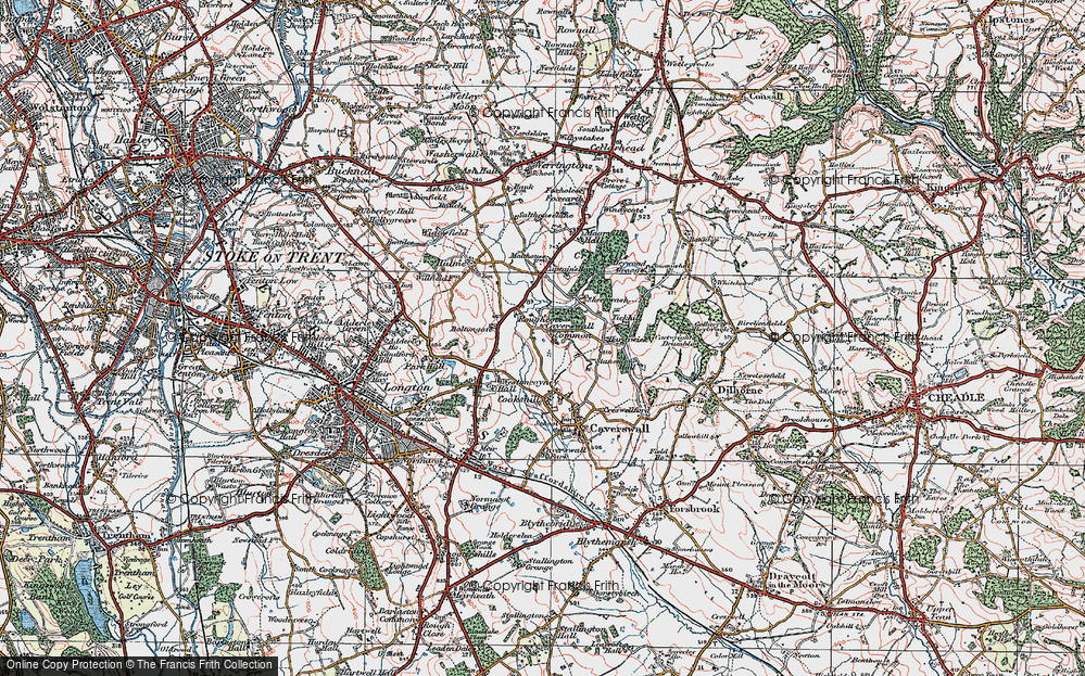 Old Map of Historic Map covering Tickhill in 1921
