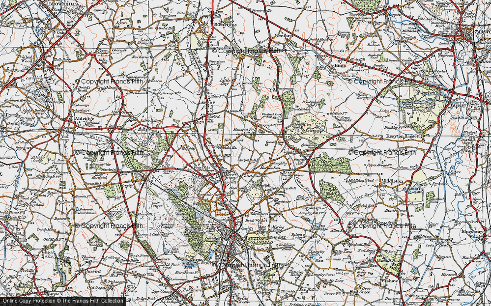 Old Map of Roughley, 1921 in 1921