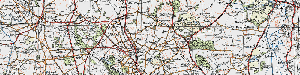 Old map of Roughley in 1921